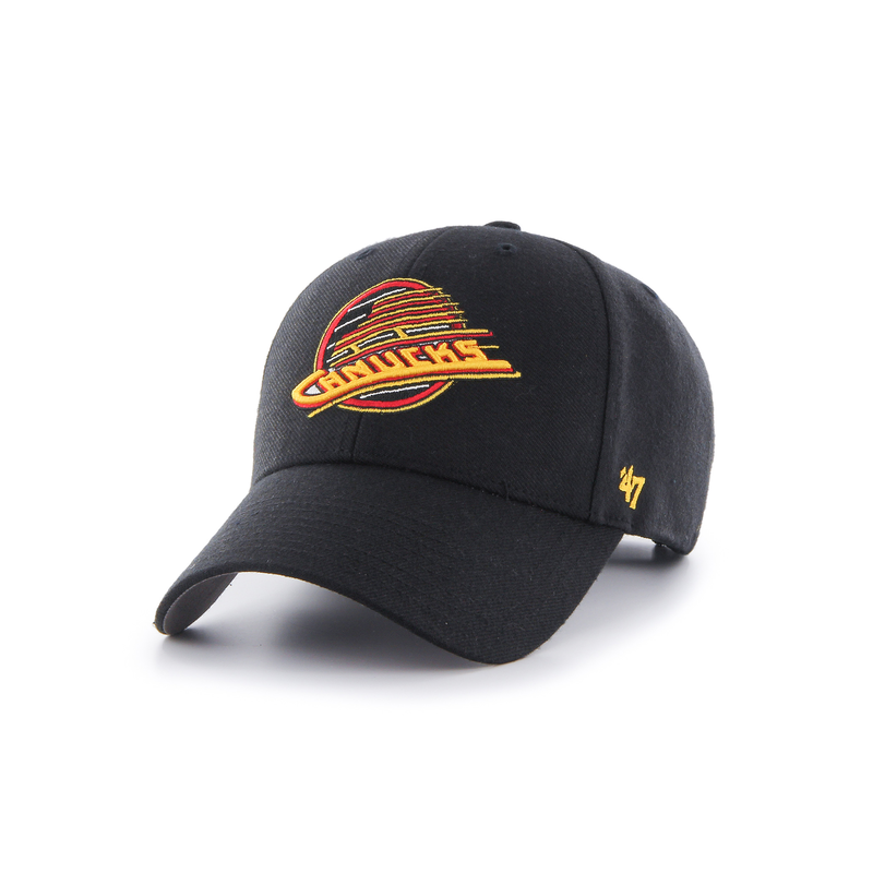 Vancouver Canucks Black Alternate Hockey Skate Logo MVP Adjustable Cap