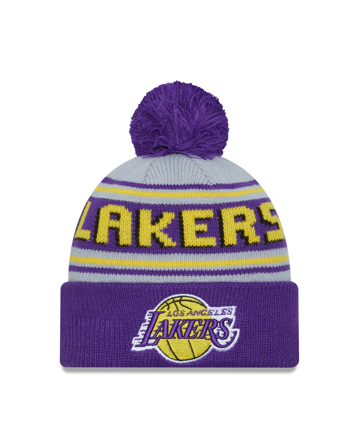 Los Angeles Lakers Wordmark Pom Knit Beanie