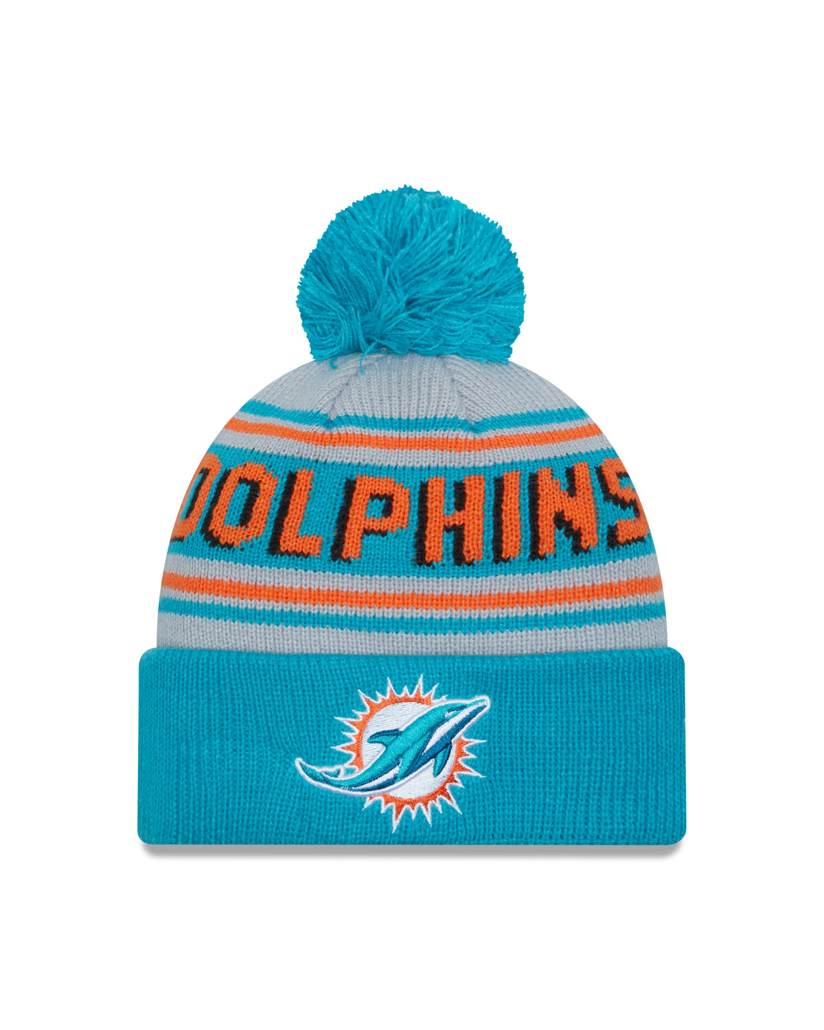 Miami Dolphins Wordmark Pom Knit Beanie
