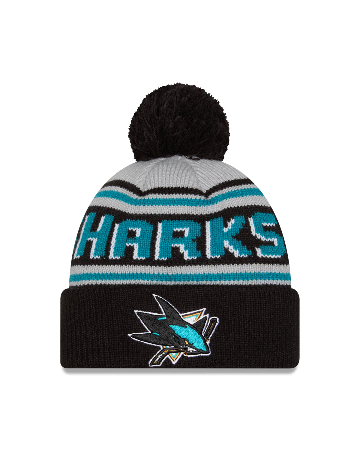 San Jose Sharks Wordmark Pom Knit Beanie