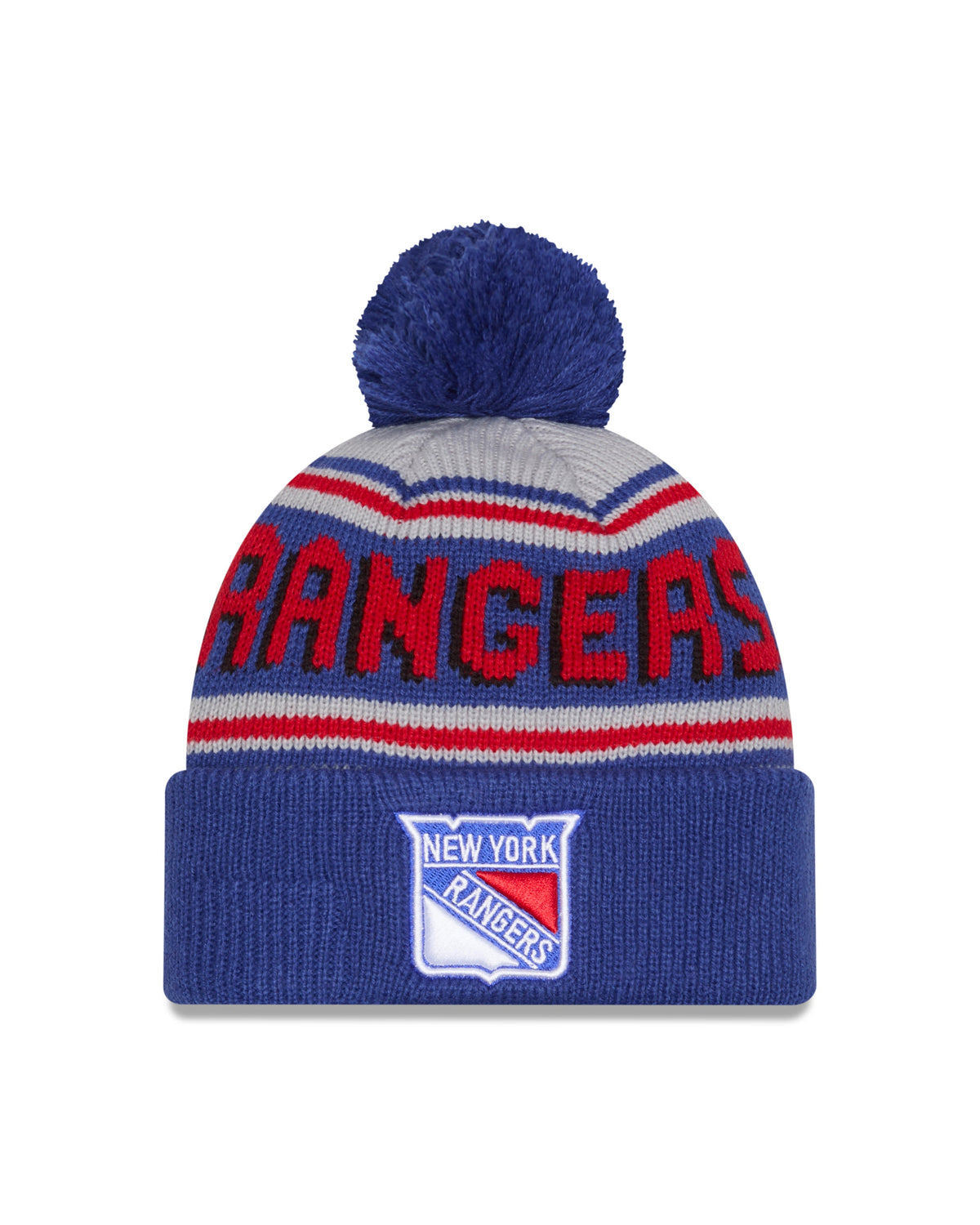 New York Rangers Wordmark Pom Knit Beanie