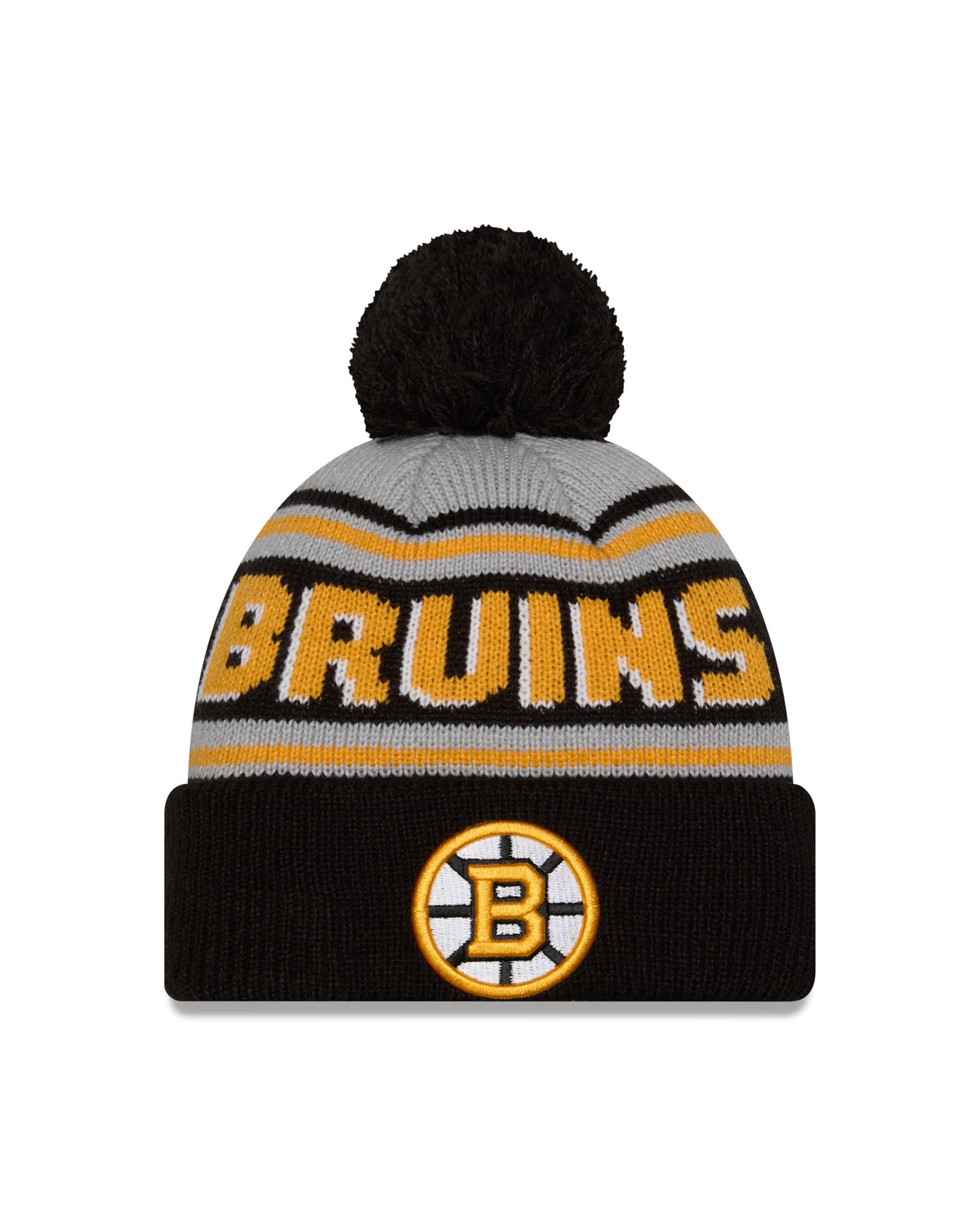 Boston Bruins Wordmark Pom Knit Beanie
