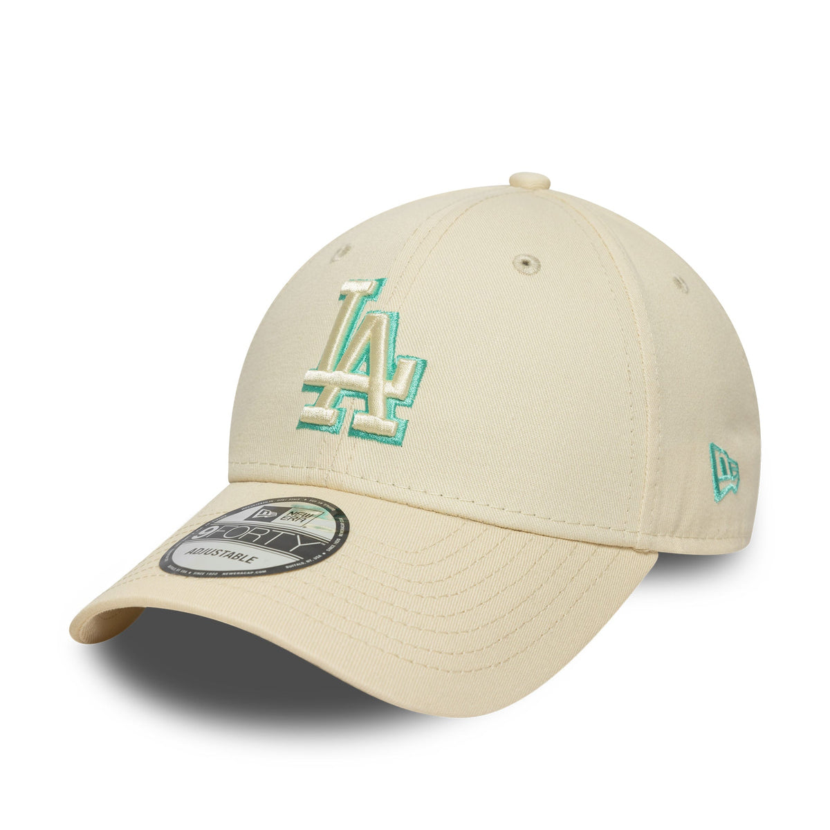 LA Dodgers Team Outline Cream 9FORTY Adjustable Cap