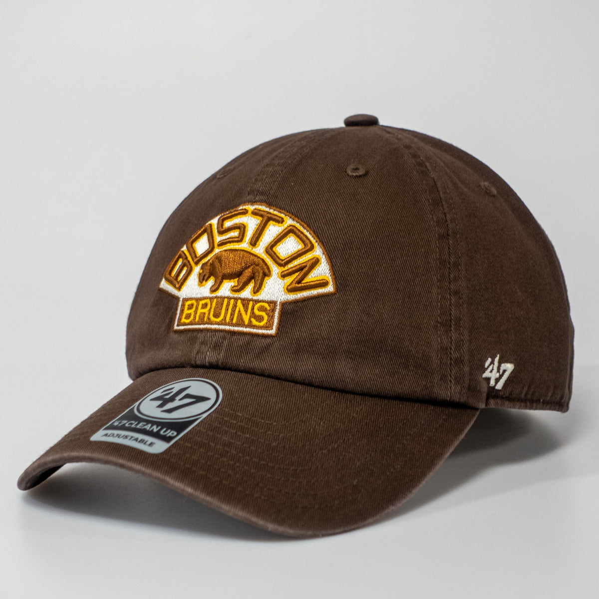 Boston Bruins Brown Clean Up Adjustable Cap