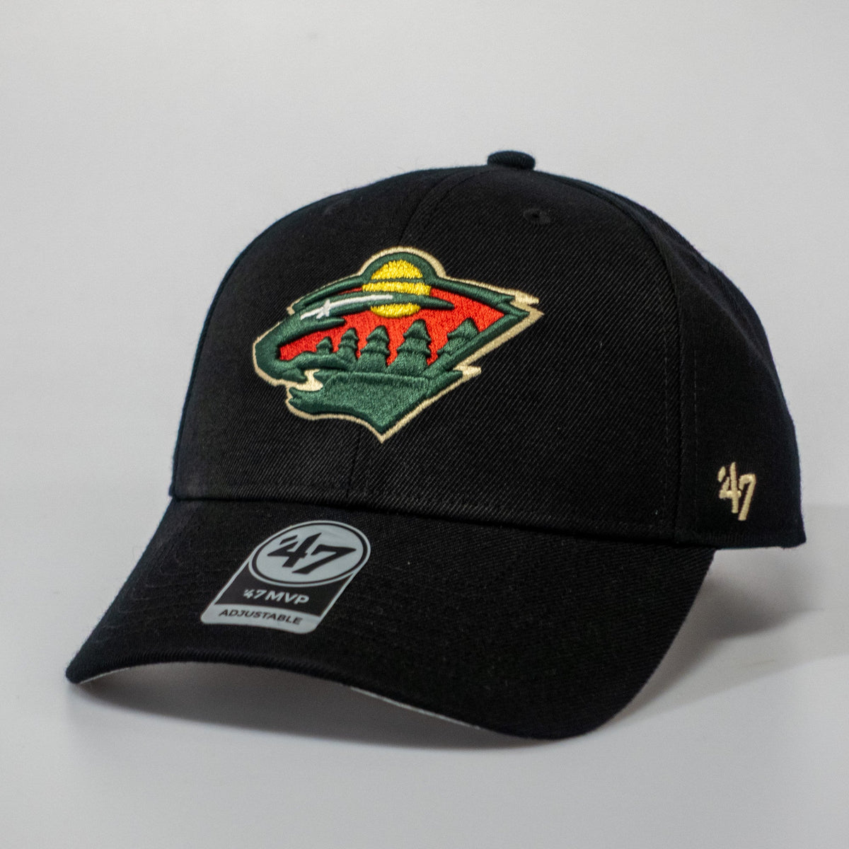 Minnesota Wild Black MVP Adjustable Cap