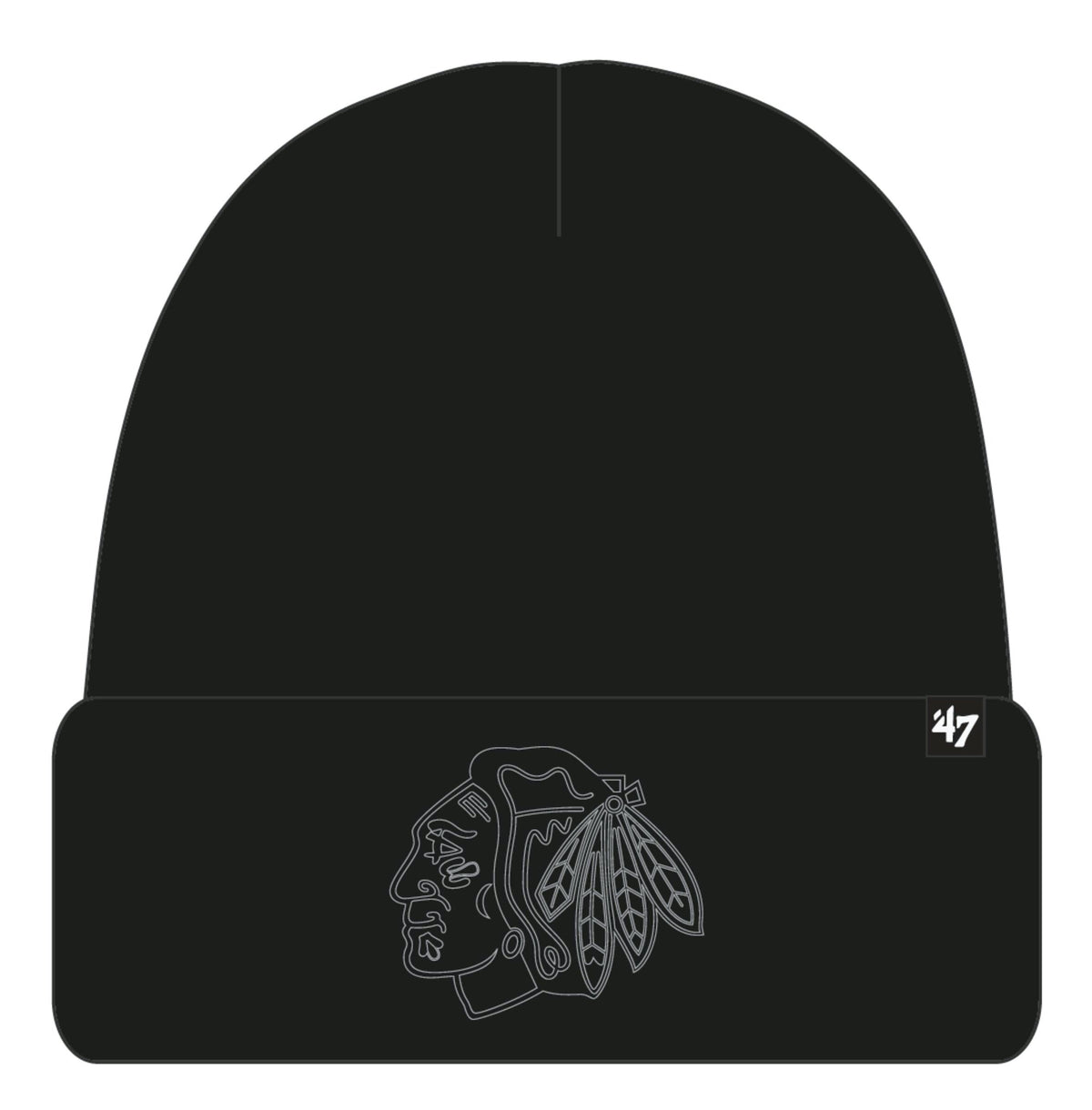 Chicago Blackhawks Tonal Black Haymaker Beanie